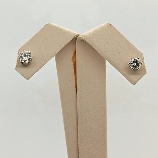 DIAMOND STUDS WHITE GOLD SCREW BACK 0.75CTW