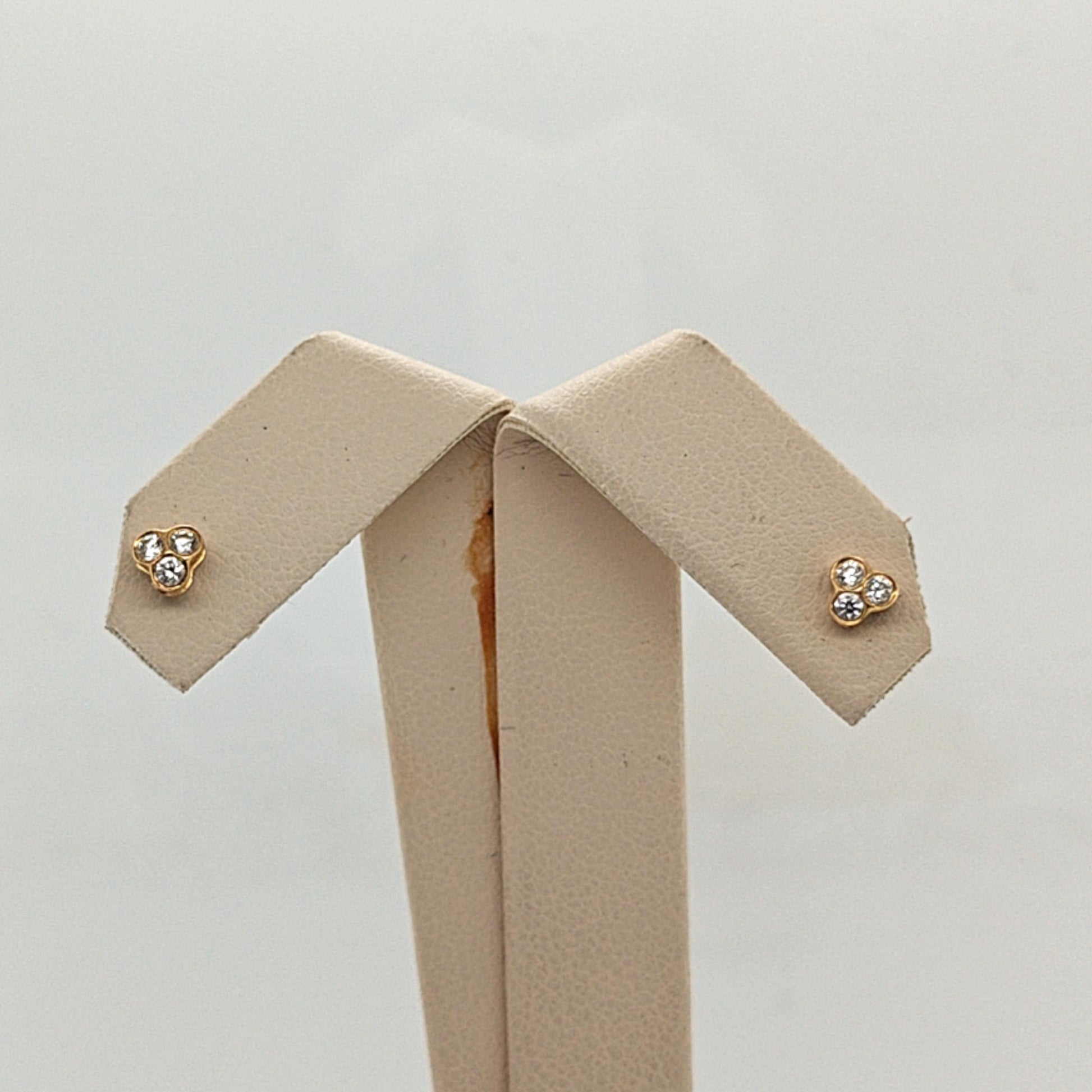 DIAMOND CLUSTER EARRINGS SMALL YELLOW GOLD 0.12CTW
