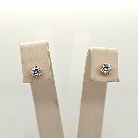 DIAMOND STUD EARRINGS YELLOW GOLD 0.62CTW