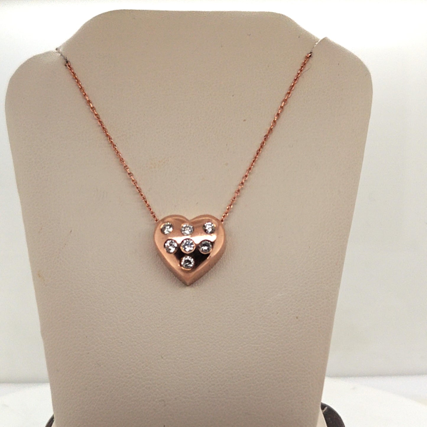 DIAMOND HEART PENDANT NECKLACE 0.56CT ROSE GOLD
