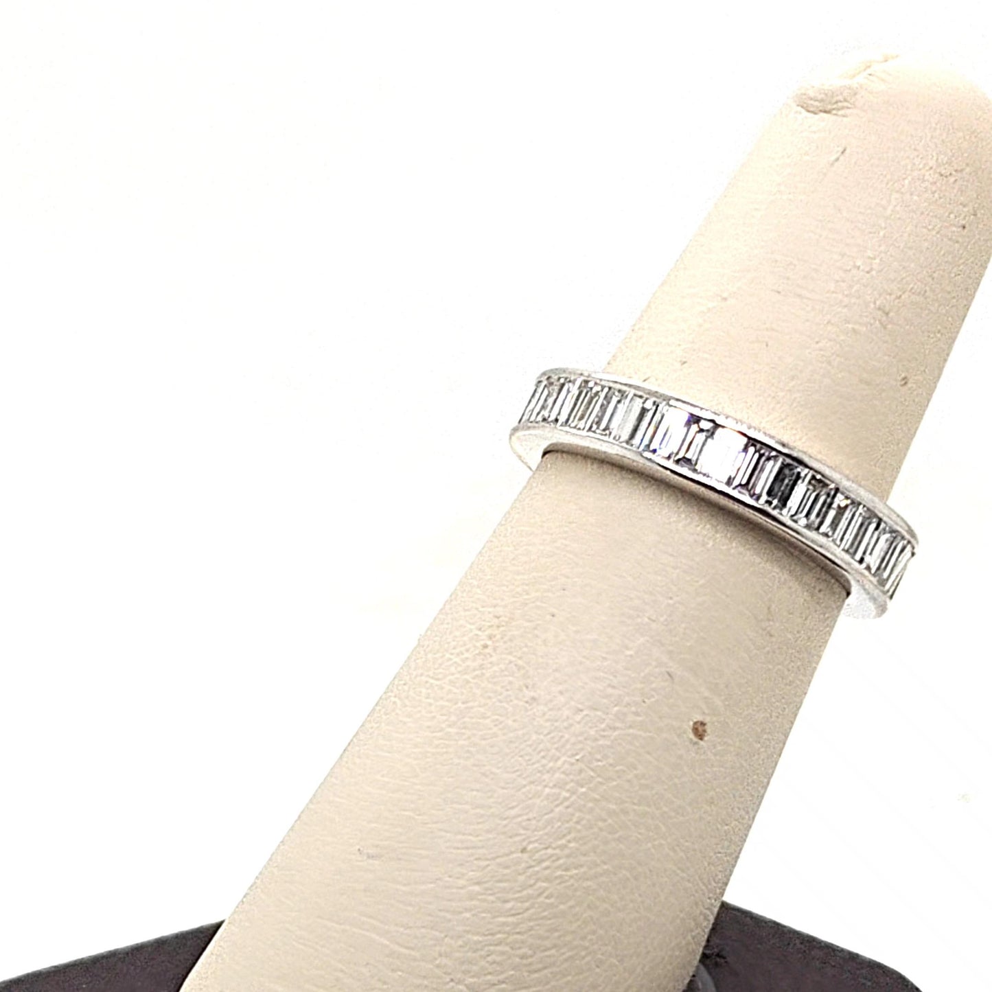 DIAMOND ETERNITY BAND EMERALD CUT 3.88CT WHITE GOLD