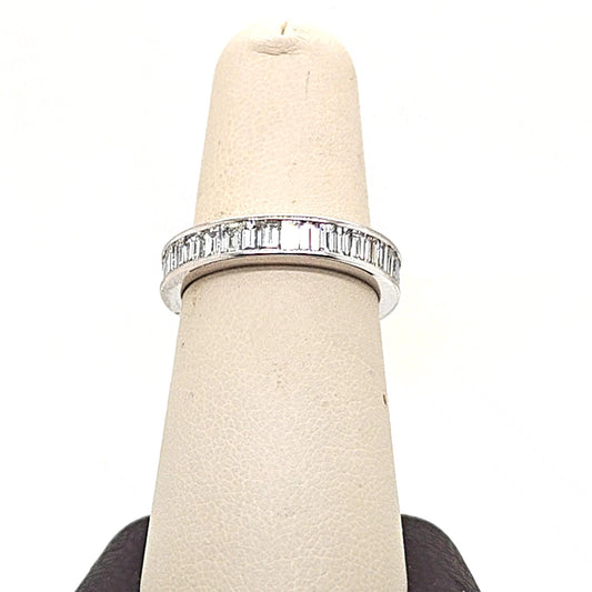 DIAMOND ETERNITY BAND EMERALD CUT 3.88CT WHITE GOLD
