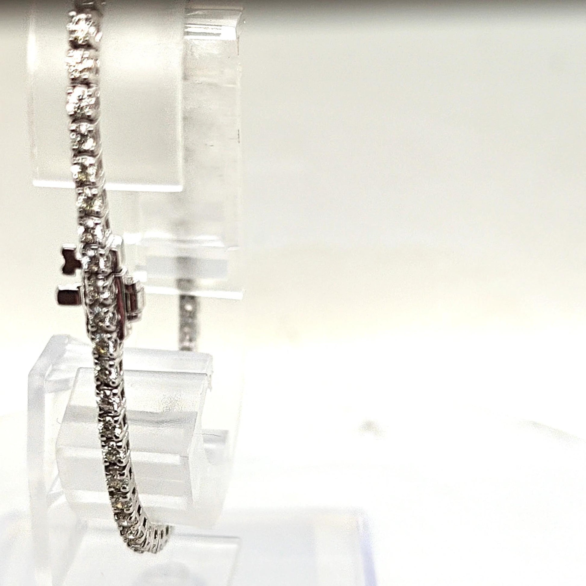DIAMOND TENNIS BRACELET 3.02CT WHITE GOLD