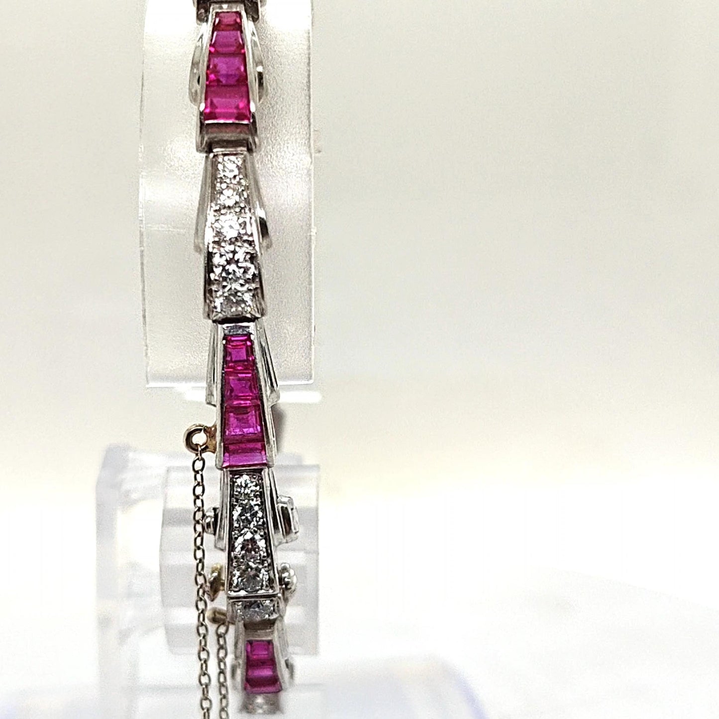 DIAMOND AND RUBY BRACELET PLATINUM