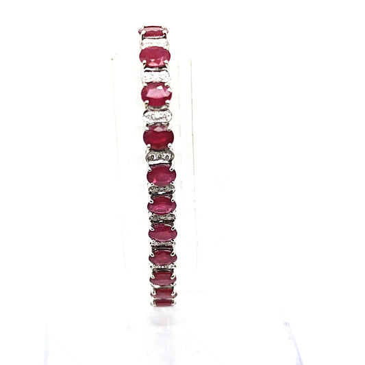 RUBY AND DIAMOND BRACELET WHITE GOLD