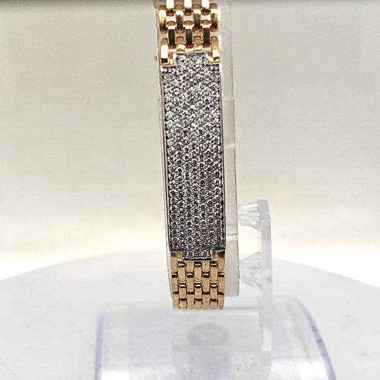 DIAMOND ID STYLE BRACELET 2.5CTW YELLOW GOLD