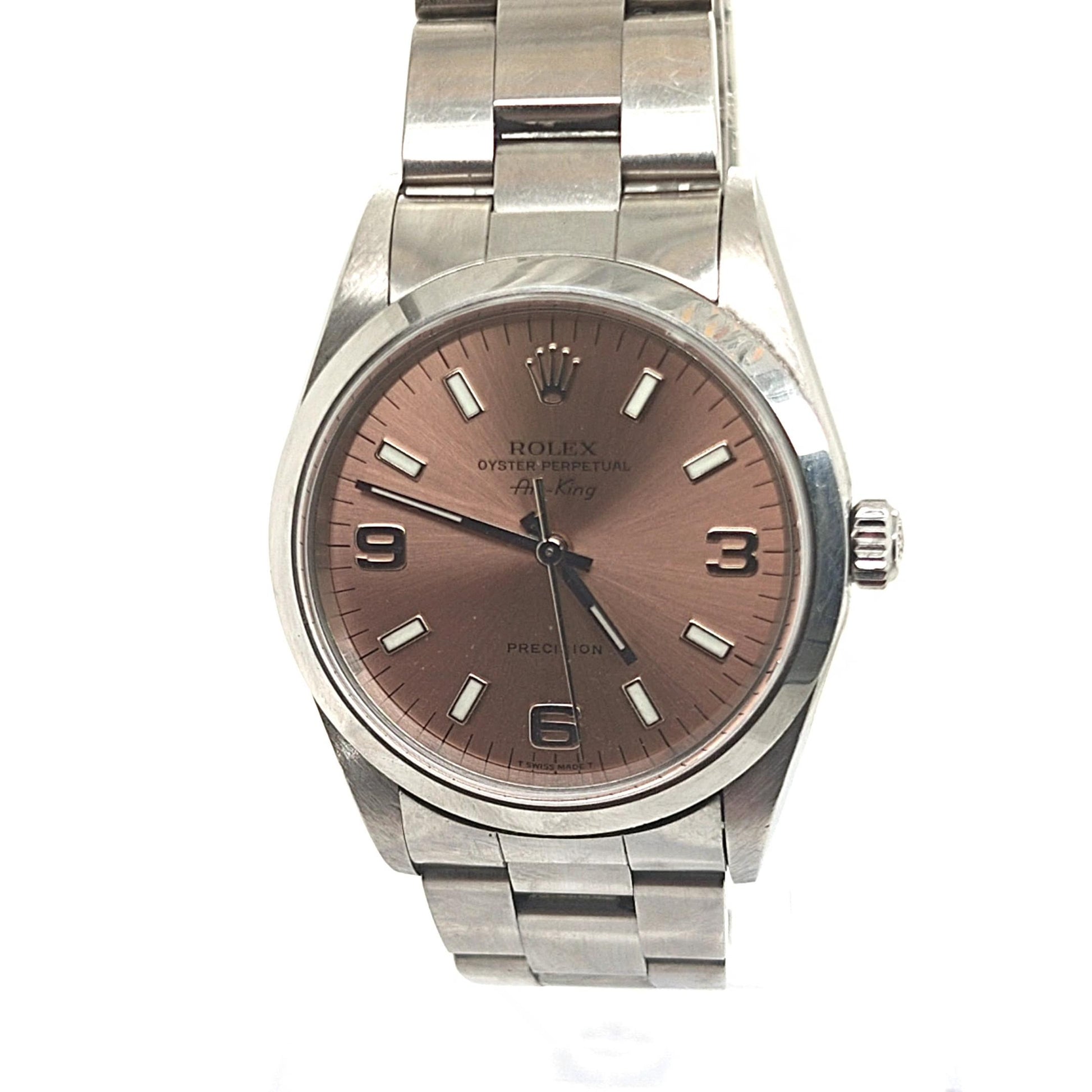 ROLEX AIR-KING SALMON DIAL STEEL OYSTER BRACELET 34MM
