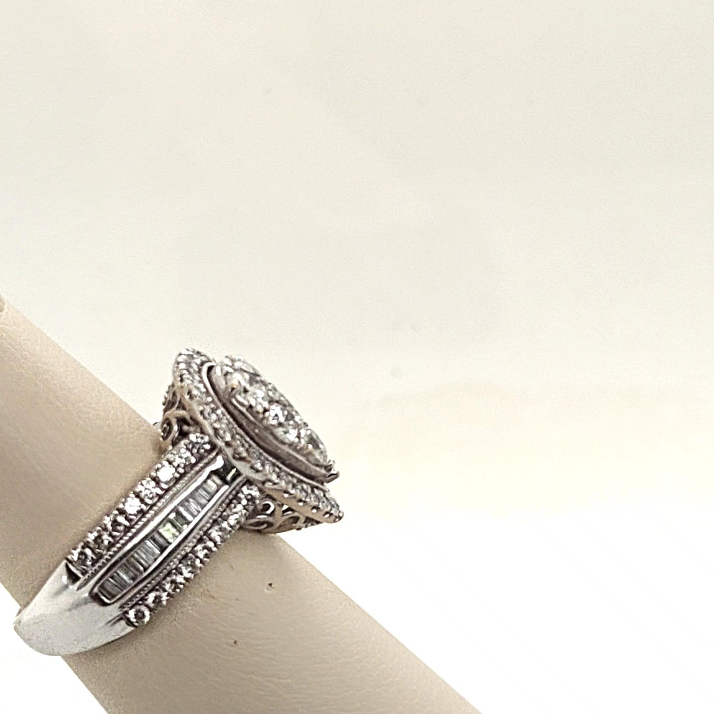 DIAMOND CLUSTER PEAR SHAPED COCKTAIL RING 2.33CT WHITE GOLD