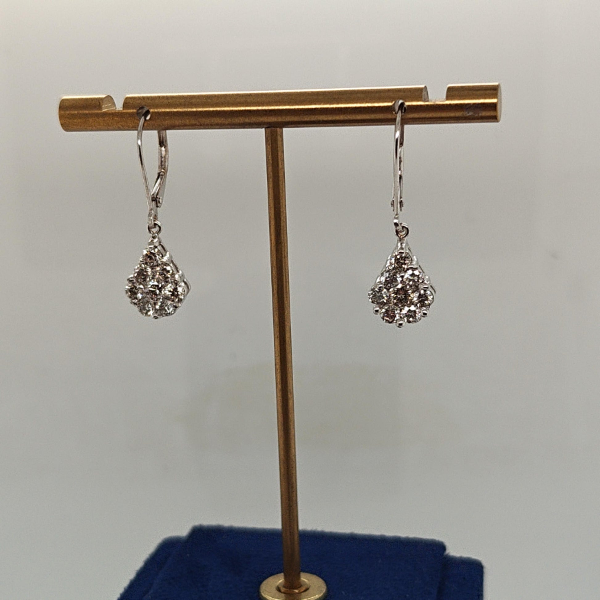 DIAMOND DANGLE EARRINGS WHITE GOLD 1.55CT