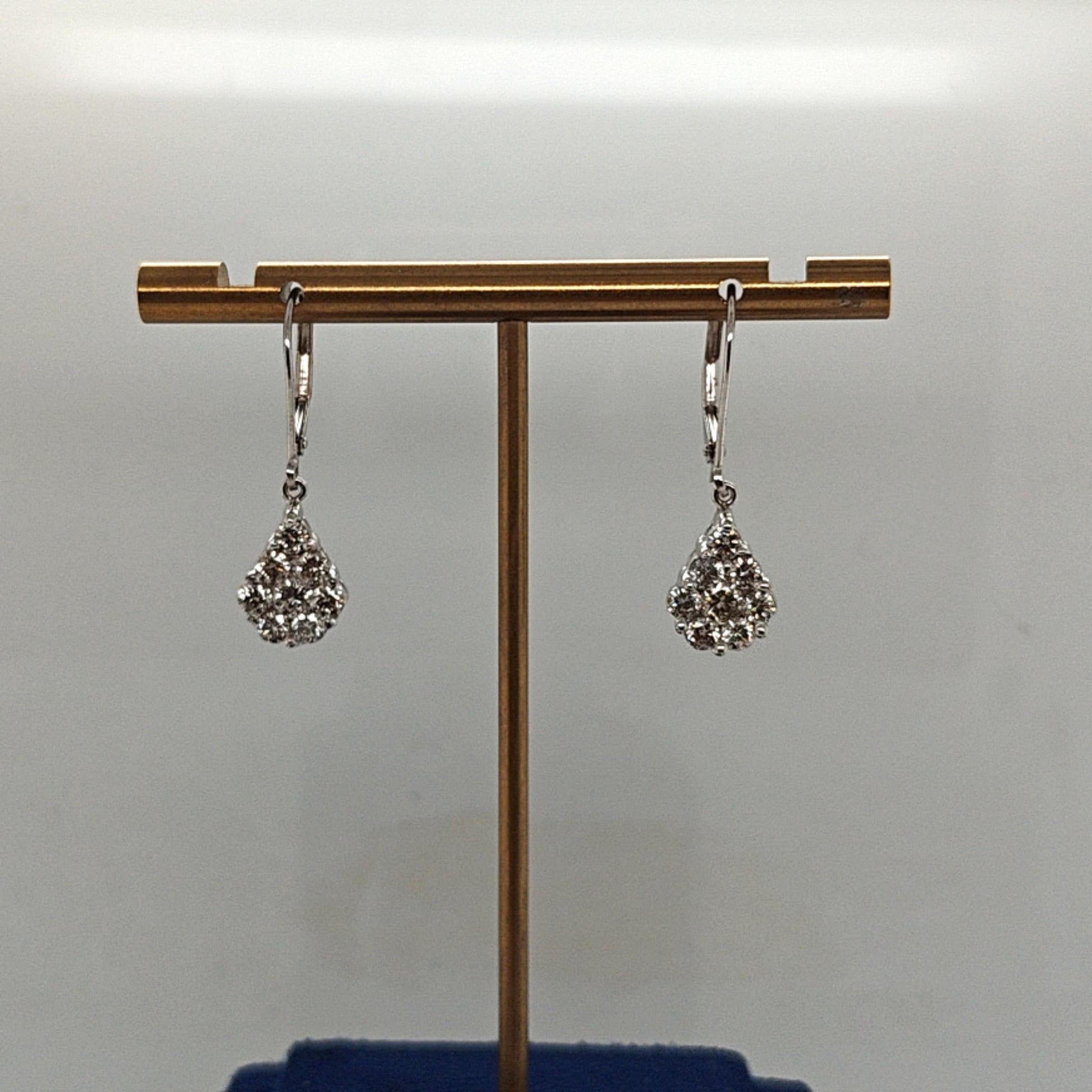 DIAMOND DANGLE EARRINGS WHITE GOLD 1.55CT