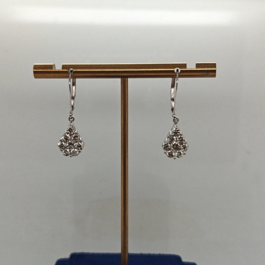 DIAMOND DANGLE EARRINGS WHITE GOLD 1.55CT