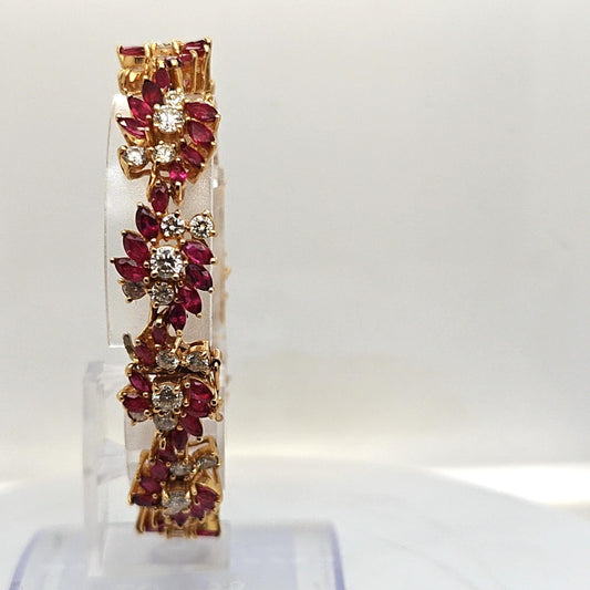 RUBY AND DIAMOND BRACELET YELLOW GOLD