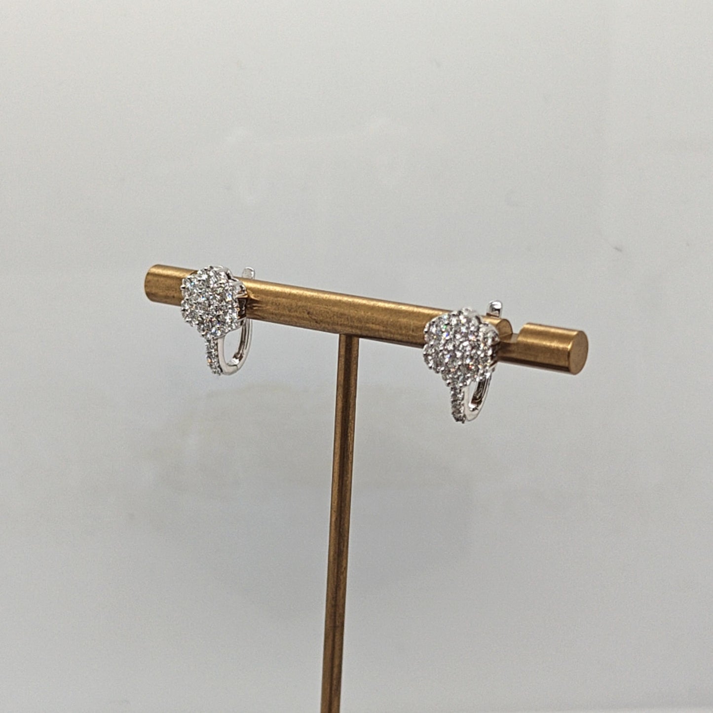 DIAMOND CLUSTER EARRINGS WHITE GOLD 1.0CT