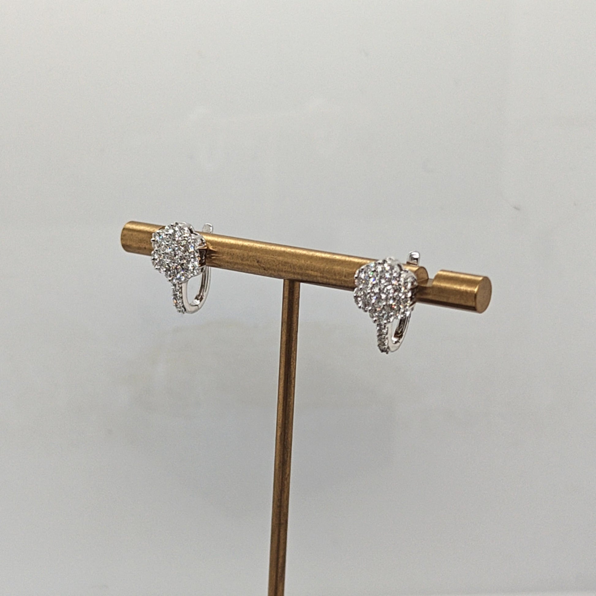 DIAMOND CLUSTER EARRINGS WHITE GOLD 1.0CT