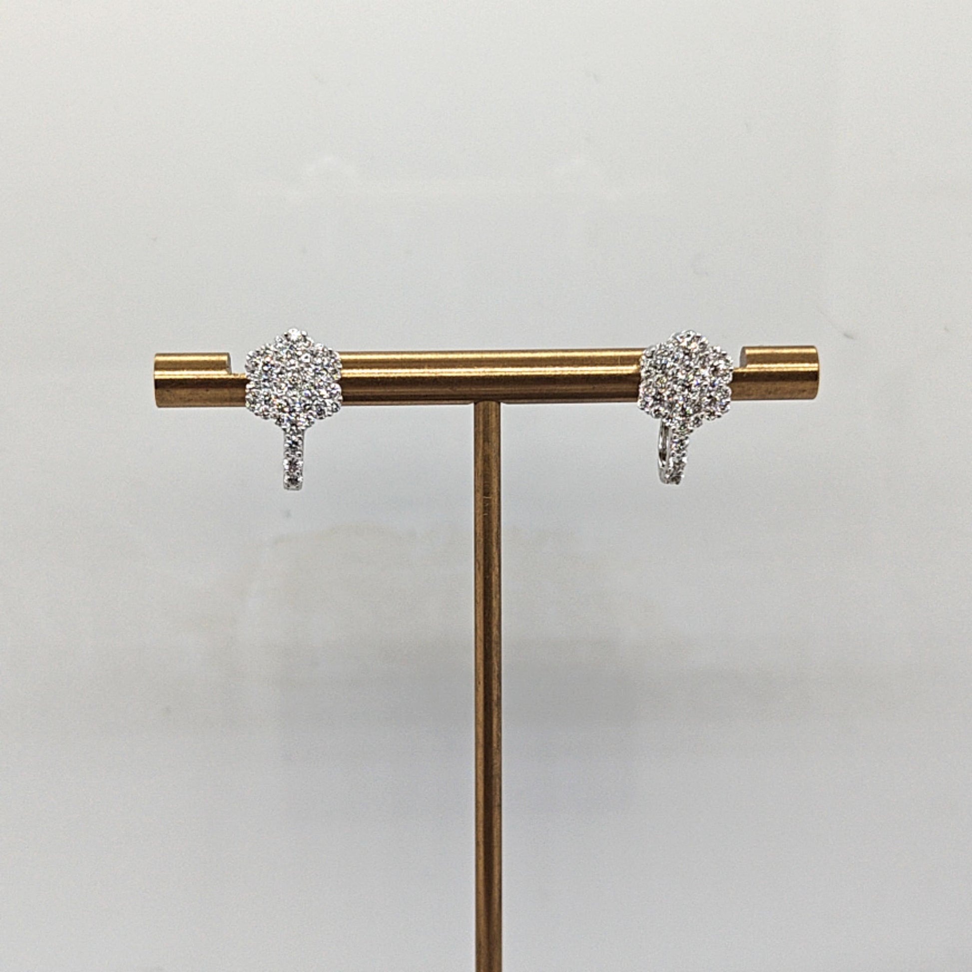 DIAMOND CLUSTER EARRINGS WHITE GOLD 1.0CT