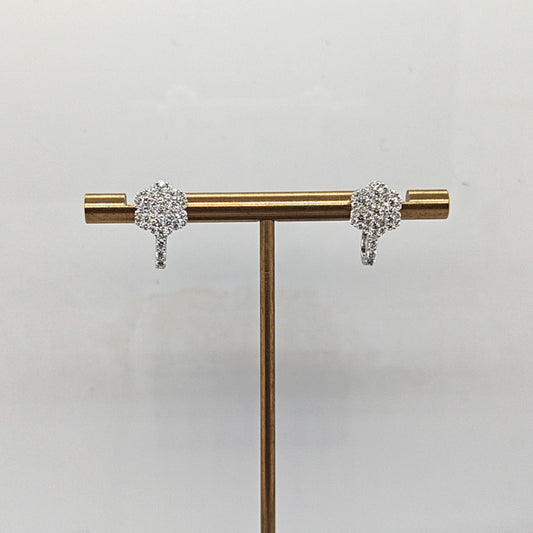 DIAMOND CLUSTER EARRINGS WHITE GOLD 1.0CT
