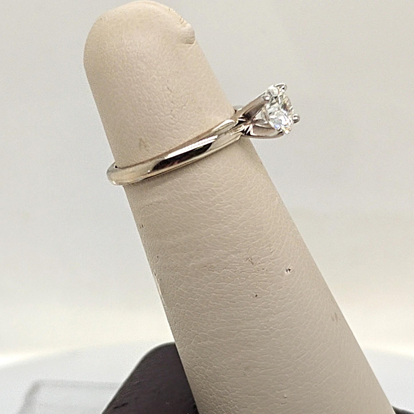 DIAMOND SOLITAIRE LEO CUT RING 0.70CT PLATINUM & WHITE GOLD