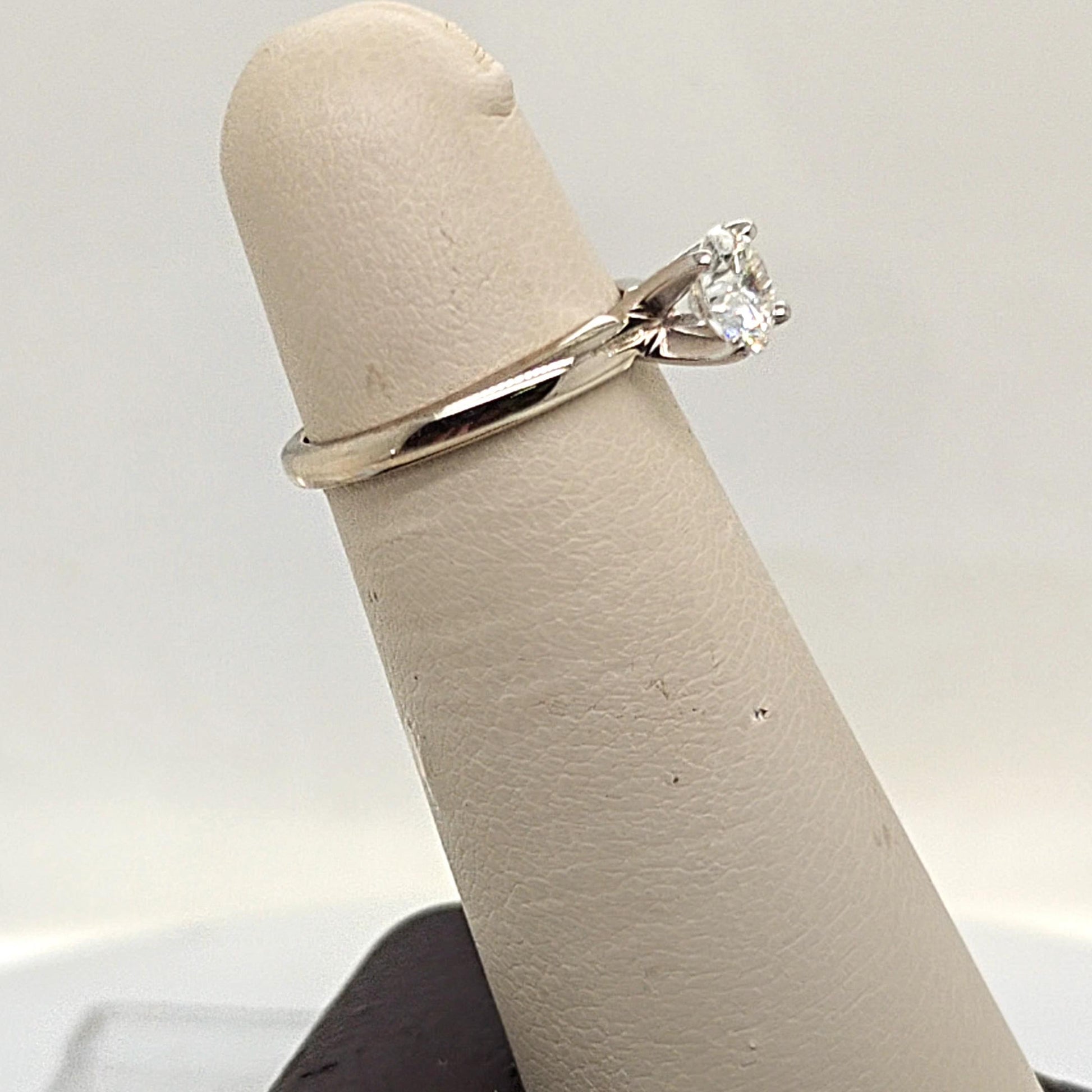 DIAMOND SOLITAIRE LEO CUT RING 0.70CT PLATINUM & WHITE GOLD