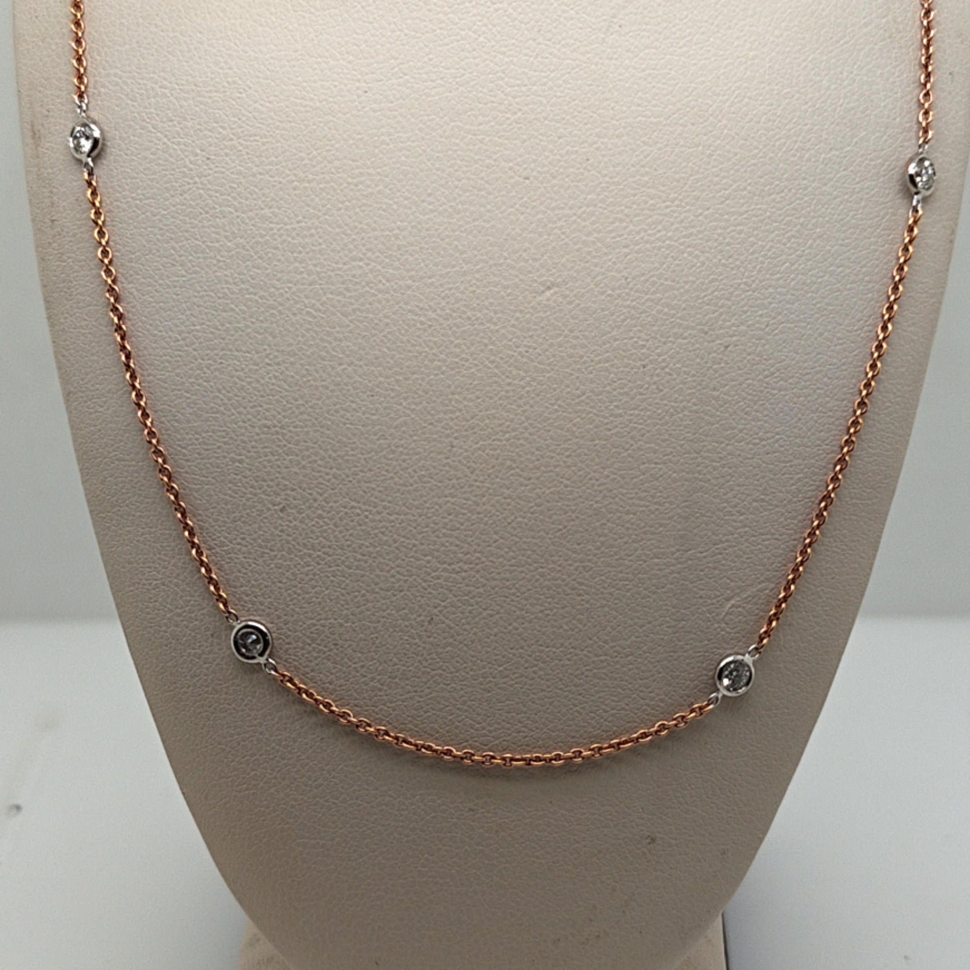 DIAMONDS BY THE YARD NECKLACE CHAIN 0.75CT HERCO ROSE GOLD