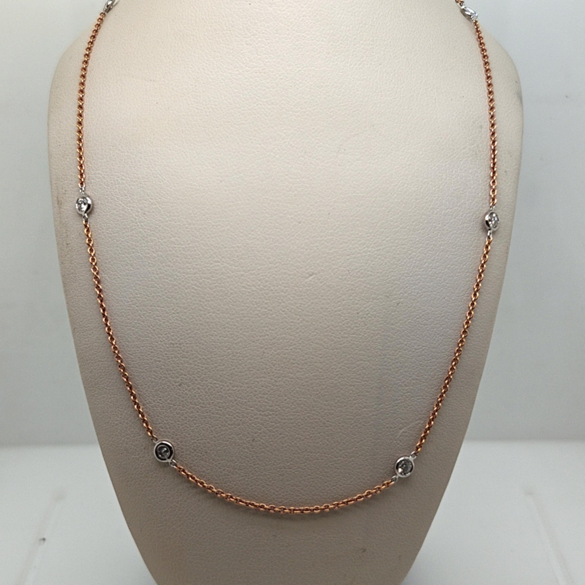 DIAMONDS BY THE YARD NECKLACE CHAIN 0.75CT HERCO ROSE GOLD