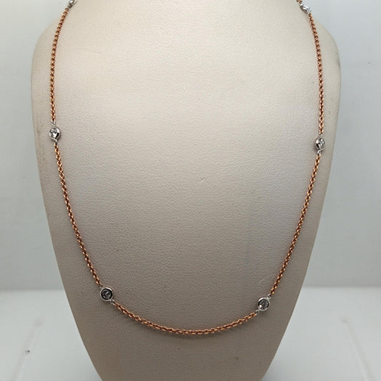 DIAMONDS BY THE YARD NECKLACE CHAIN 0.75CT HERCO ROSE GOLD