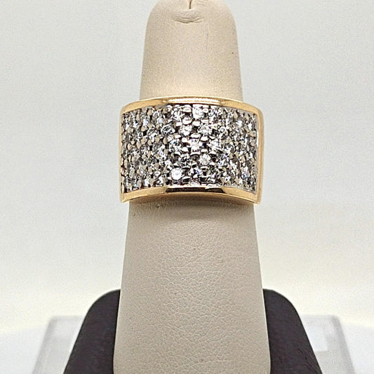 DIAMOND BAND RING WIDE 2.05CT YELLOW GOLD