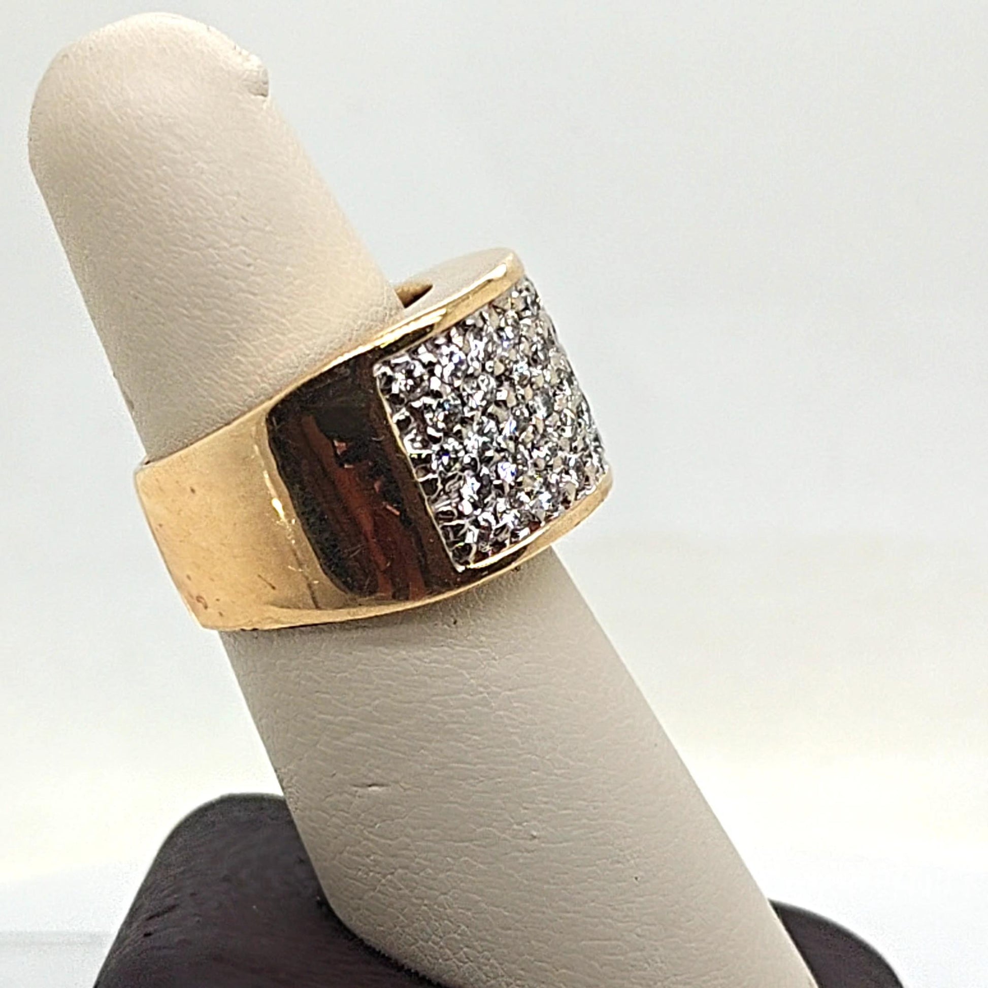 DIAMOND BAND RING WIDE 2.05CT YELLOW GOLD