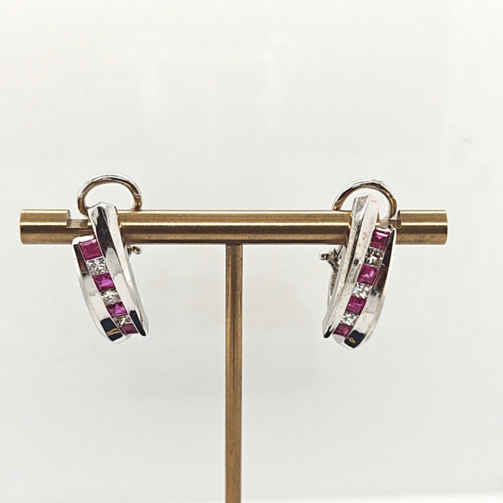 RUBY AND DIAMOND AND RUBY EARRINGS WHITE GOLD