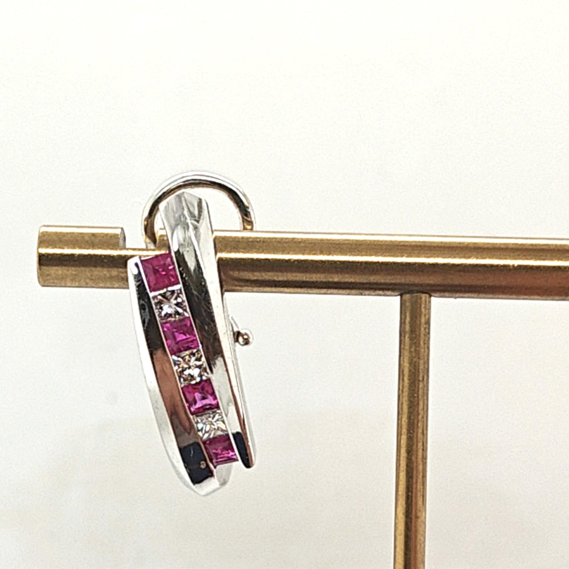 RUBY AND DIAMOND AND RUBY EARRINGS WHITE GOLD