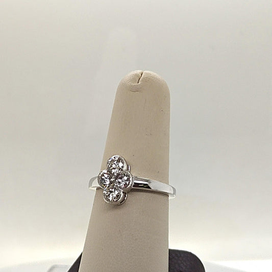 DIAMOND RING FOUR ROUND 1.05CT WHITE GOLD