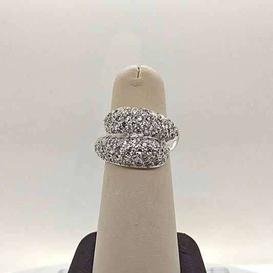 DIAMOND PAVE SPIRAL RING 2.0CT WHITE GOLD