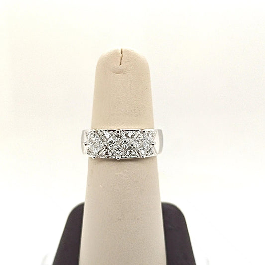 DIAMOND CLUSTER BAND RING 1.75CTW WHITE GOLD