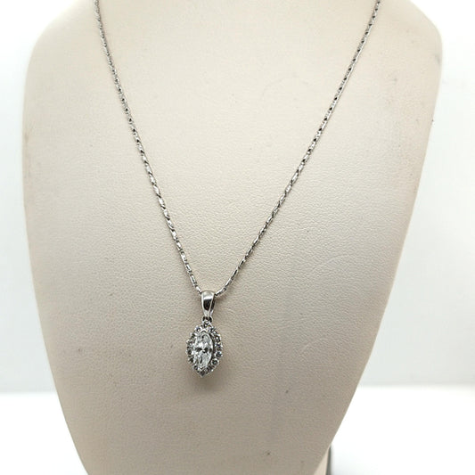 DIAMOND PENDANT NECKLACE MARQUISE WHITE GOLD