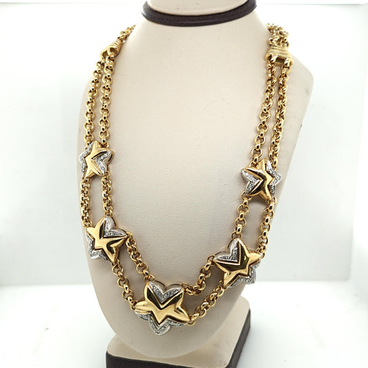 DIAMOND 5 STAR NECKLACE YELLOW GOLD