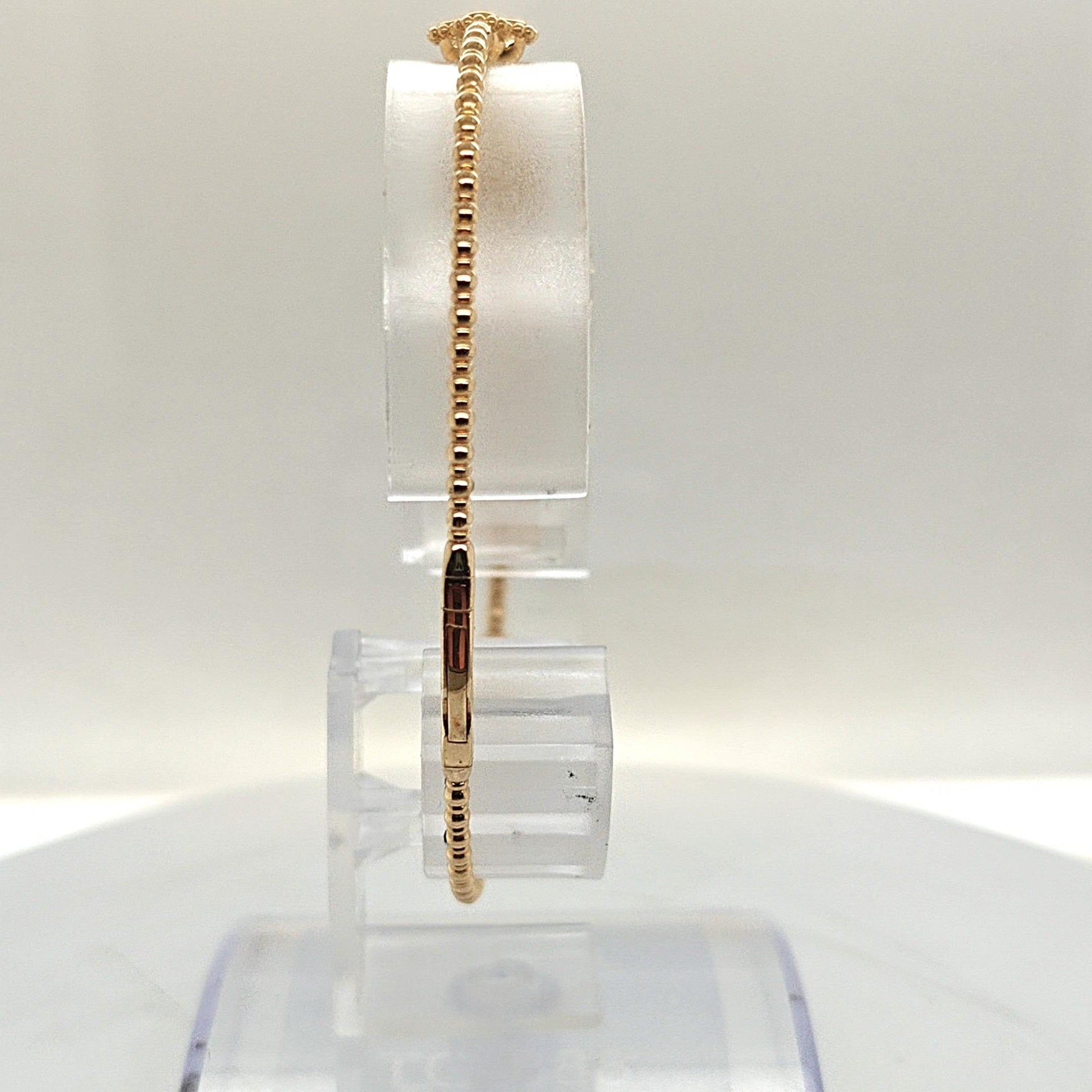 DIAMOND 5 CLUSTER BANGLE BRACELET FLEXIBLE YELLOW GOLD 1.05CT