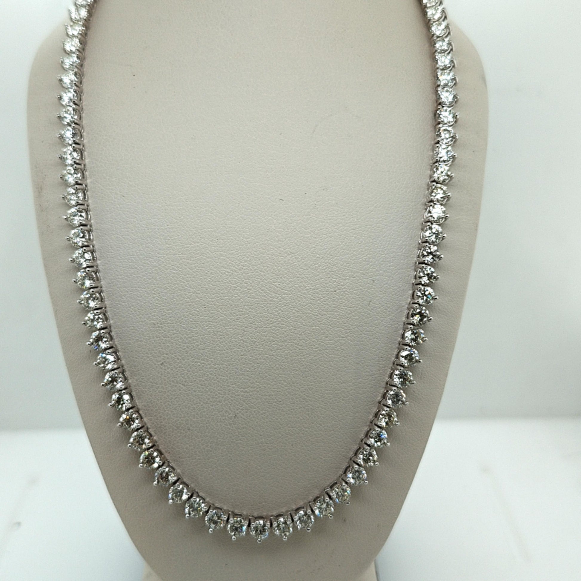 DIAMOND TENNIS NECKLACE 21.07CT WHITE GOLD