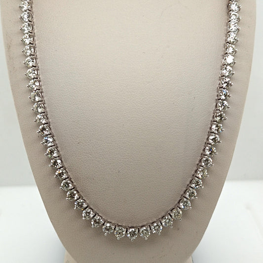 DIAMOND TENNIS NECKLACE 21.07CT WHITE GOLD