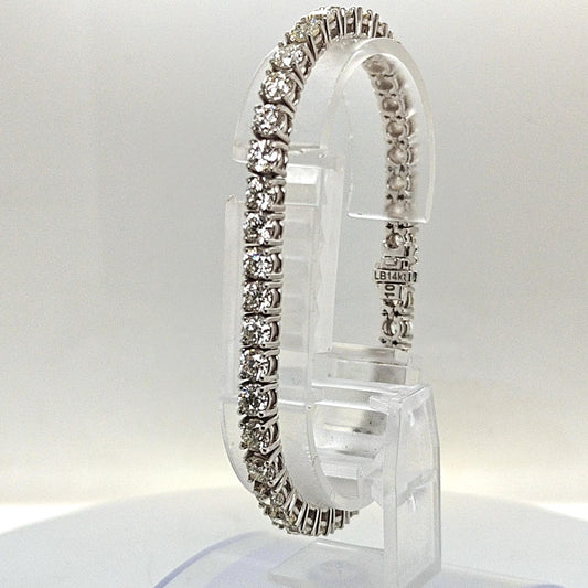 DIAMOND TENNIS BRACELET 12.52CT WHITE GOLD