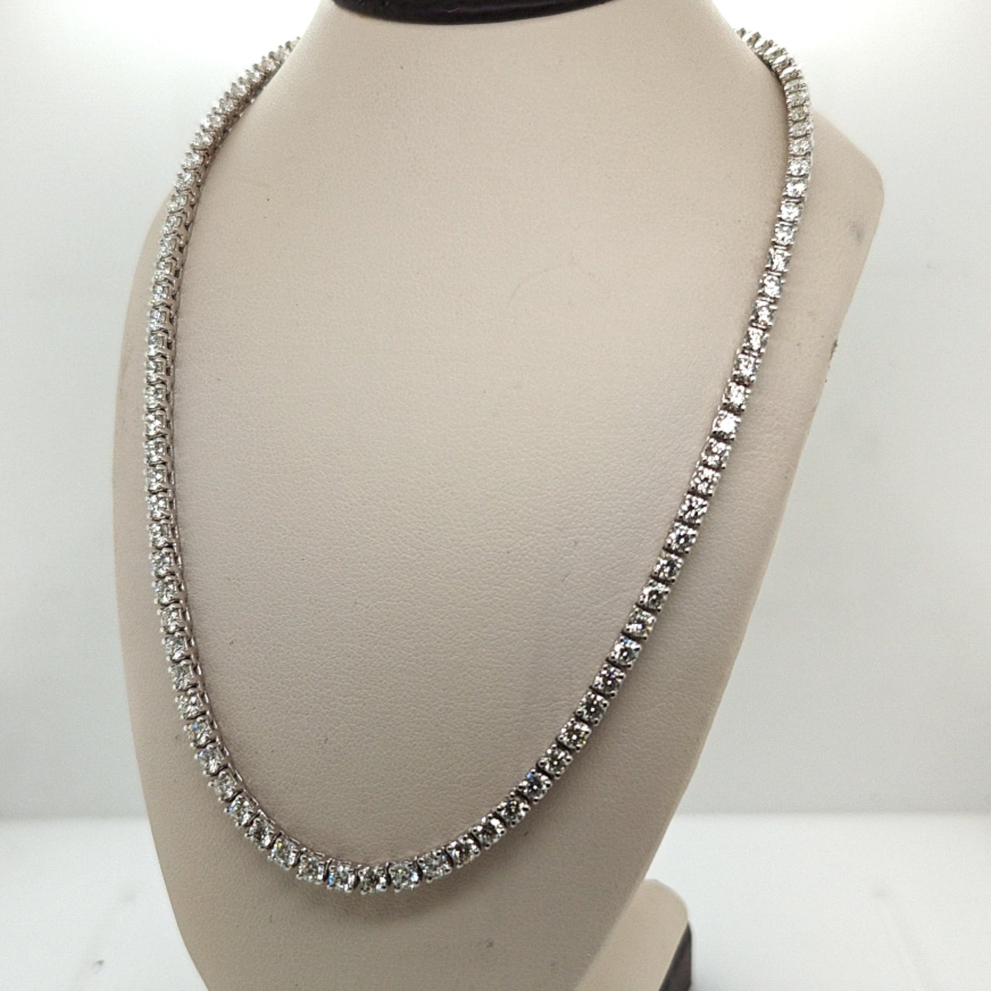 DIAMOND TENNIS NECKLACE 11.57CT WHITE GOLD