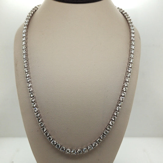 DIAMOND TENNIS NECKLACE 10.65CT WHITE GOLD