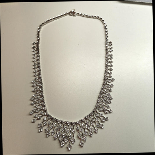 DIAMOND NECKLACE DRIP 18K WHITE GOLD