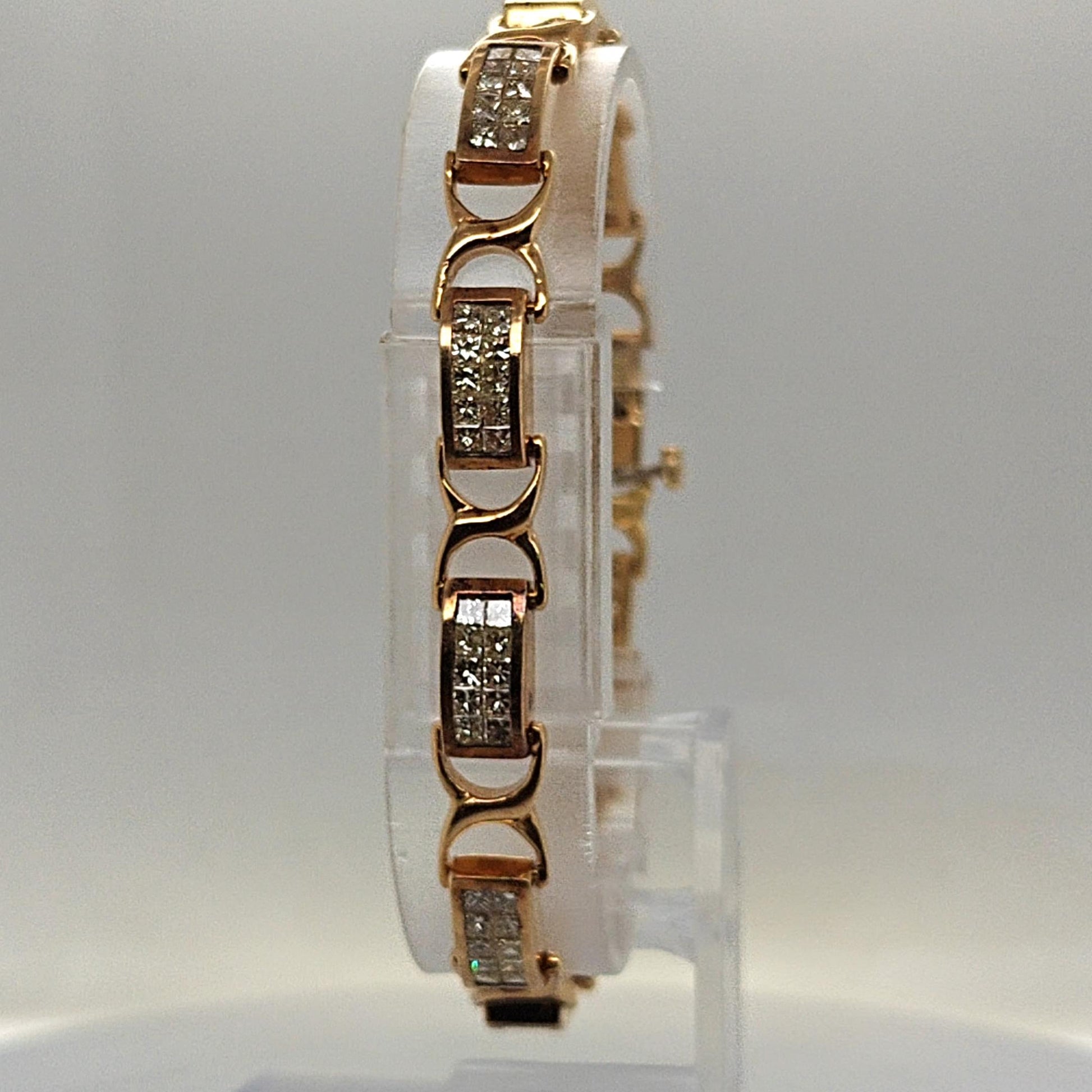 DIAMOND BRACELET 18KT YELLOW GOLD INVISIBLE SET DIAMONDS