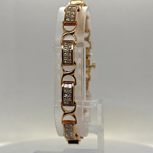 DIAMOND BRACELET 18KT YELLOW GOLD INVISIBLE SET DIAMONDS