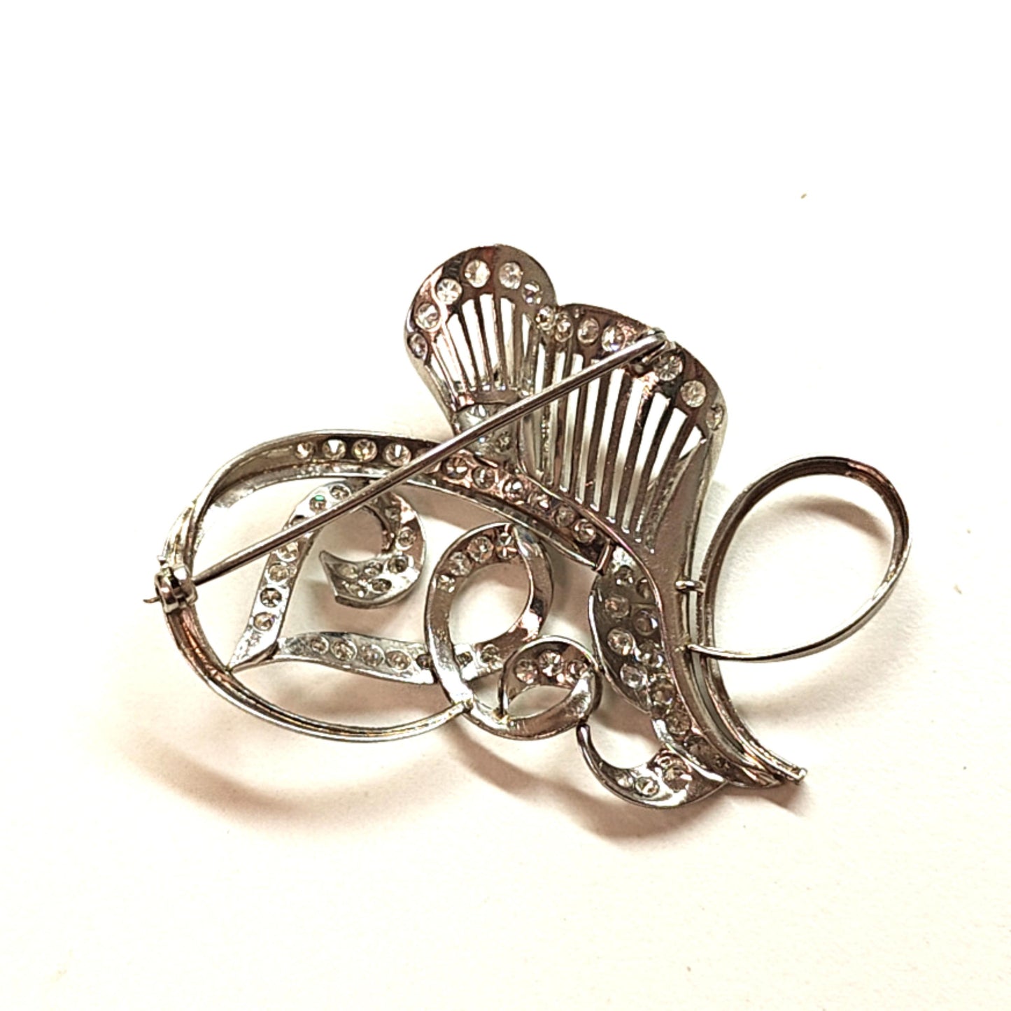 DIAMOND AND PLATINUM MUSICAL PIN BROOCH 2.00CT