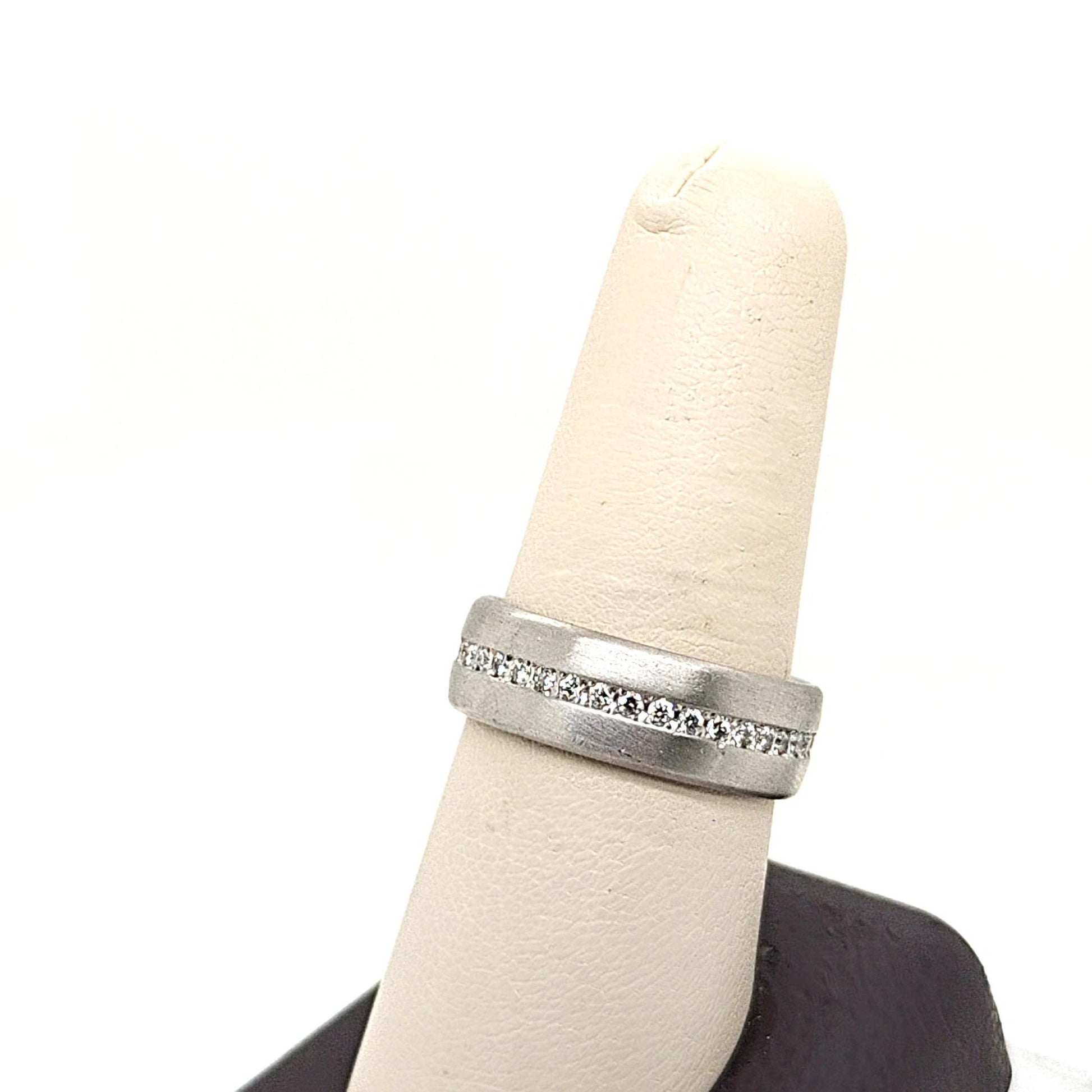 DIAMOND WEDDING BAND RING MENS 0.88CT PLATINUM