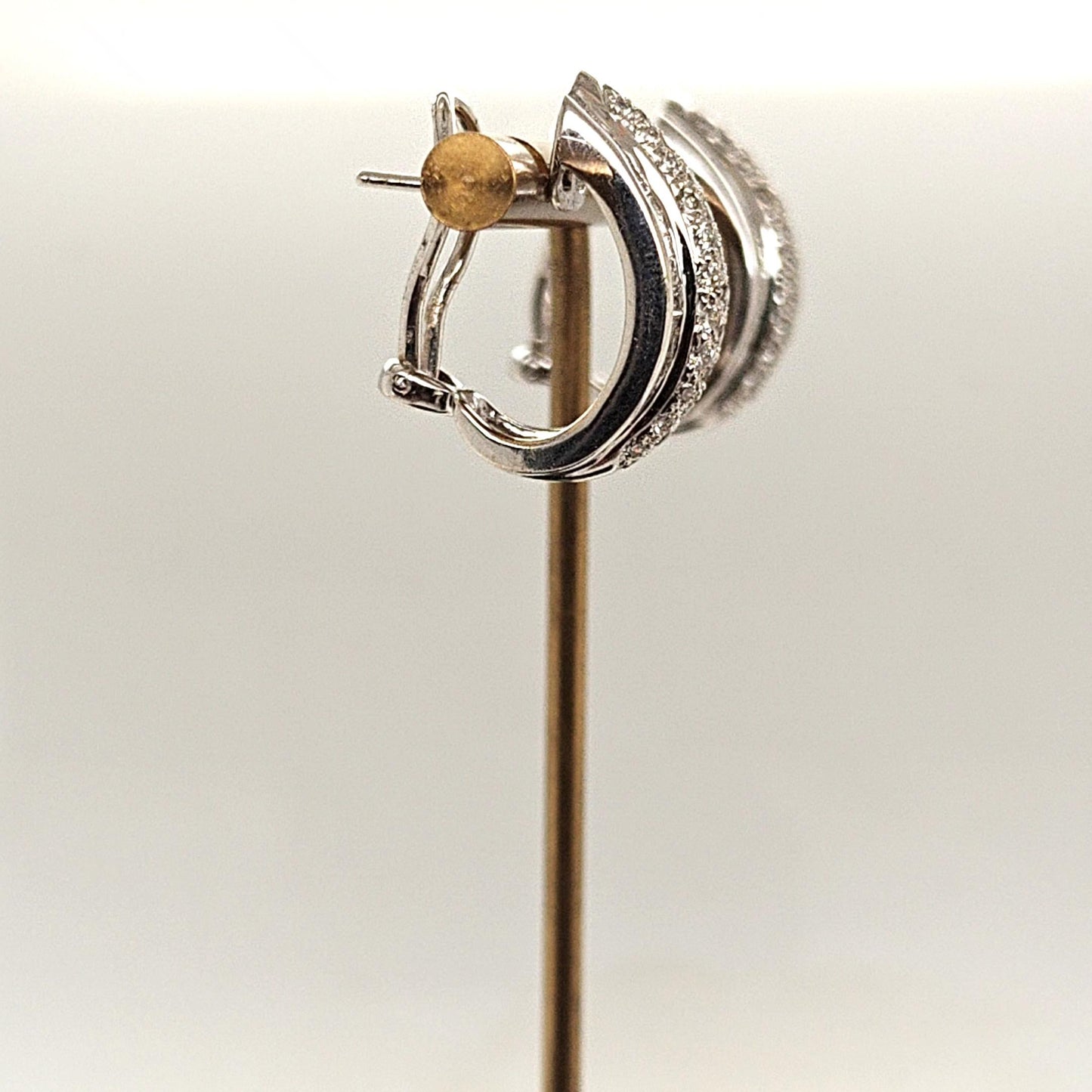 DIAMOND EARRINGS BAGUETTE AND ROUND 3.5CT WHITE GOLD