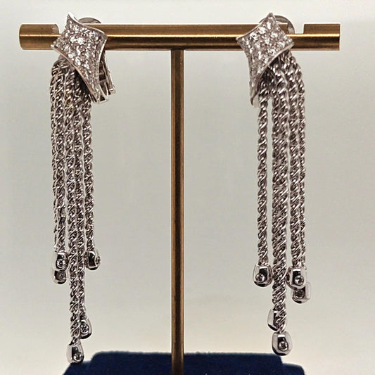 DIAMOND DANGLE EARRINGS 2.07CT WHITE GOLD