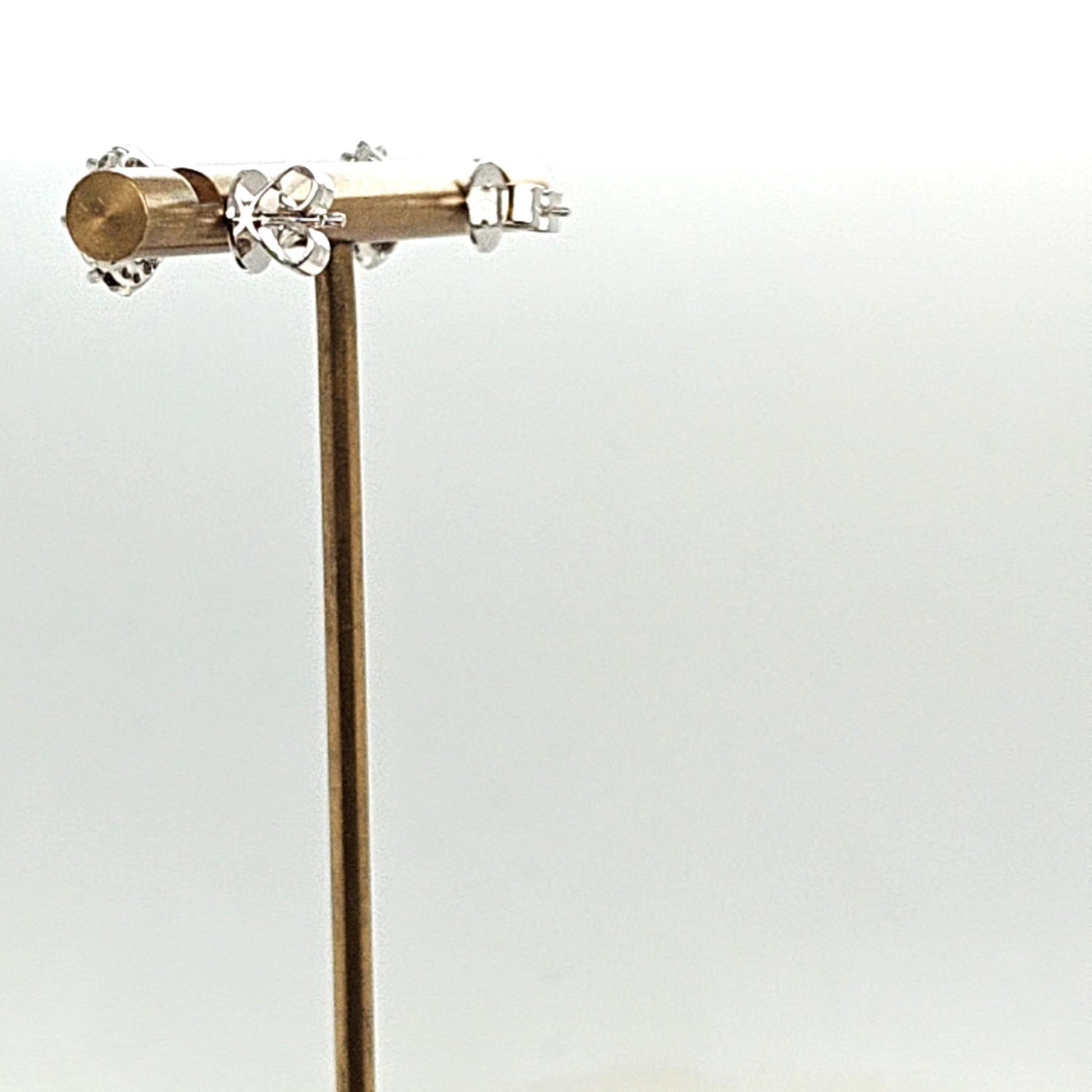DIAMOND STUD HALO EARRINGS 1.82CTW WHITE GOLD