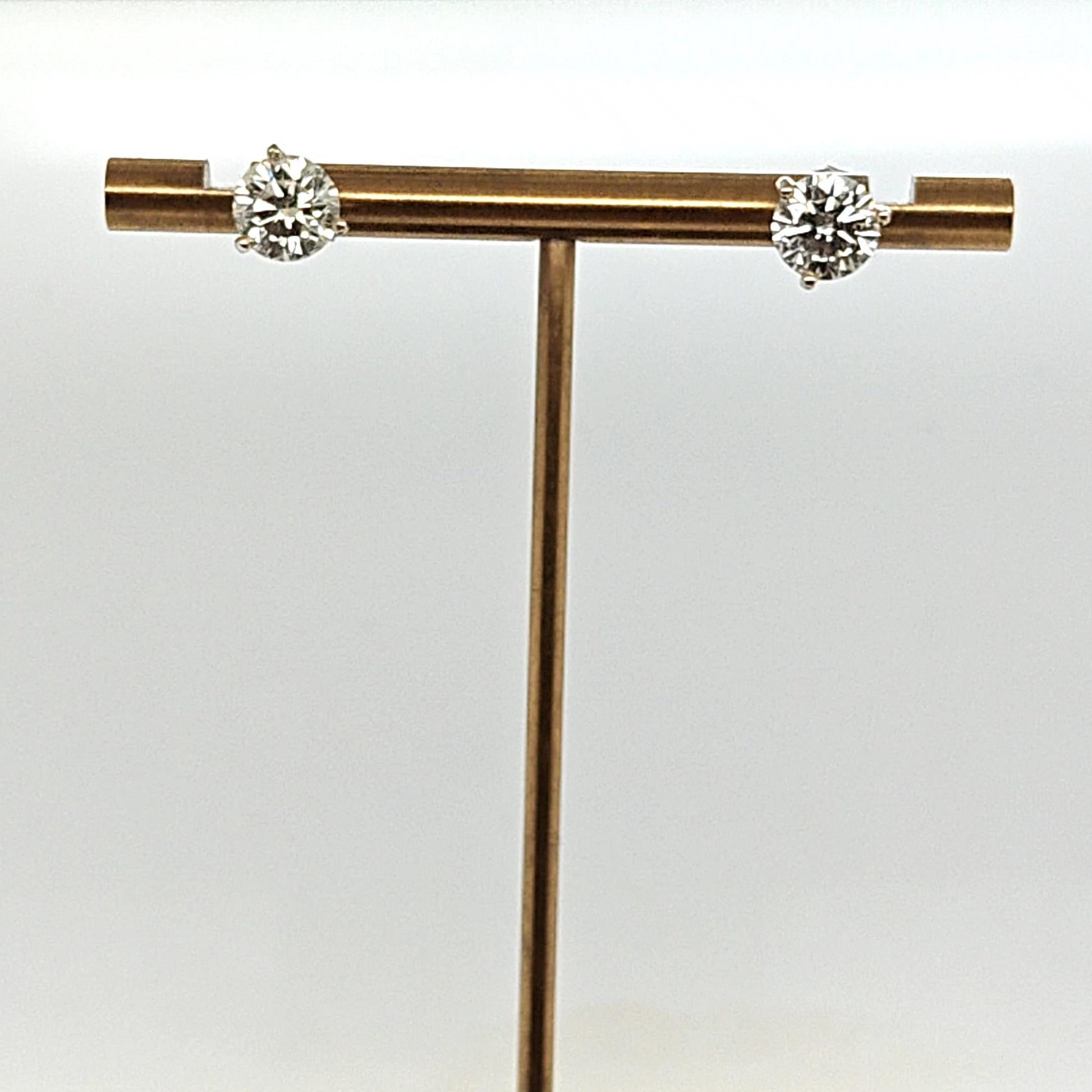 DIAMOND STUD EARRINGS 2.51CT PLATINUM MARTINI SETTING