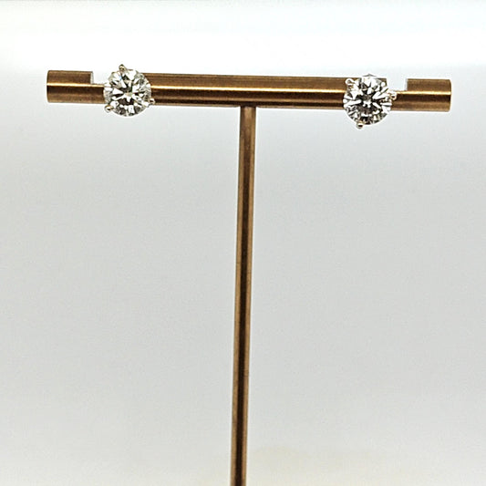 DIAMOND STUD EARRINGS 2.51CT PLATINUM MARTINI SETTING